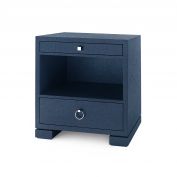 Frances 2-Drawer Side Table, Navy Blue