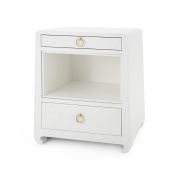 Ming 2-Drawer Side Table, White