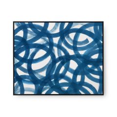 Circe Framed Silk Panel, Navy Blue